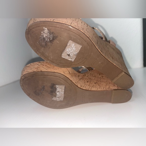 Guess Platform Cork Wedge Rose Gold Nude - Picture 16 of 16